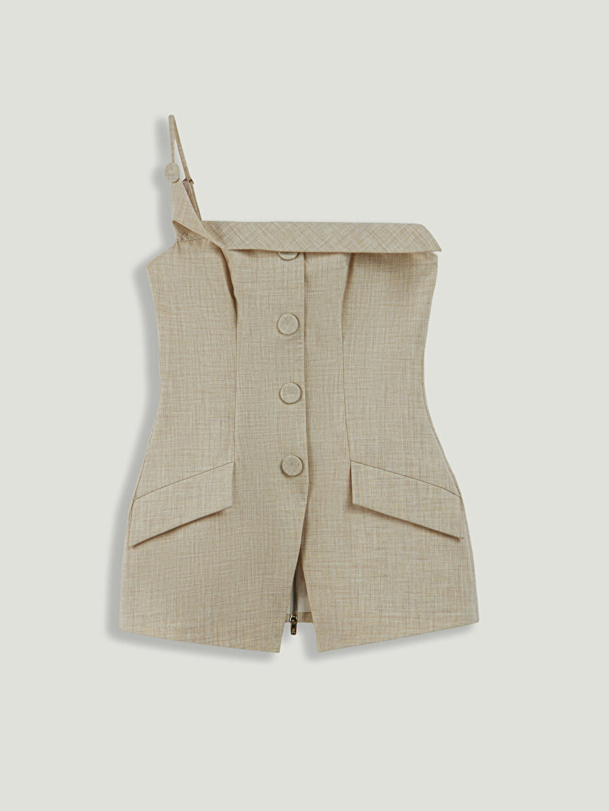 Nocturne Tek Omuz Asimetrik Yaka Bluz