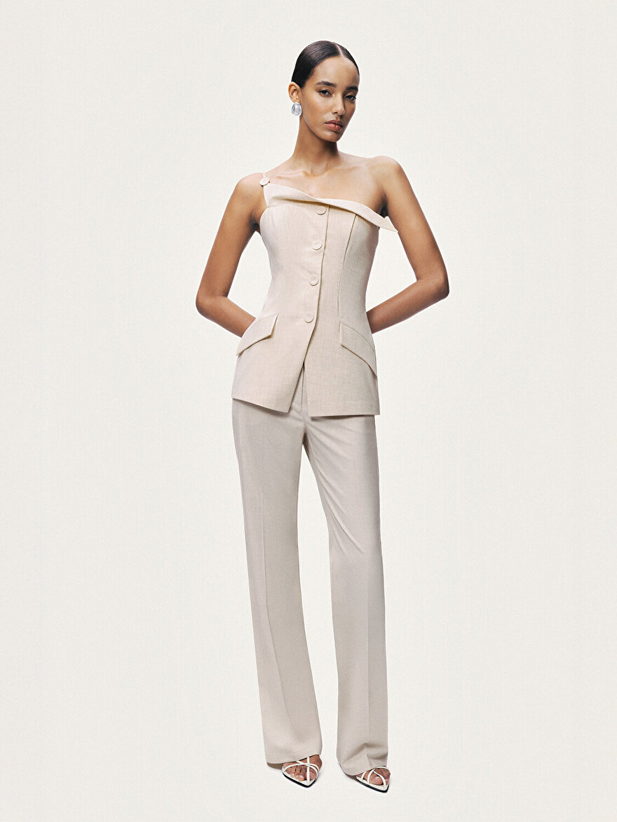 Nocturne Tek Omuz Asimetrik Yaka Bluz