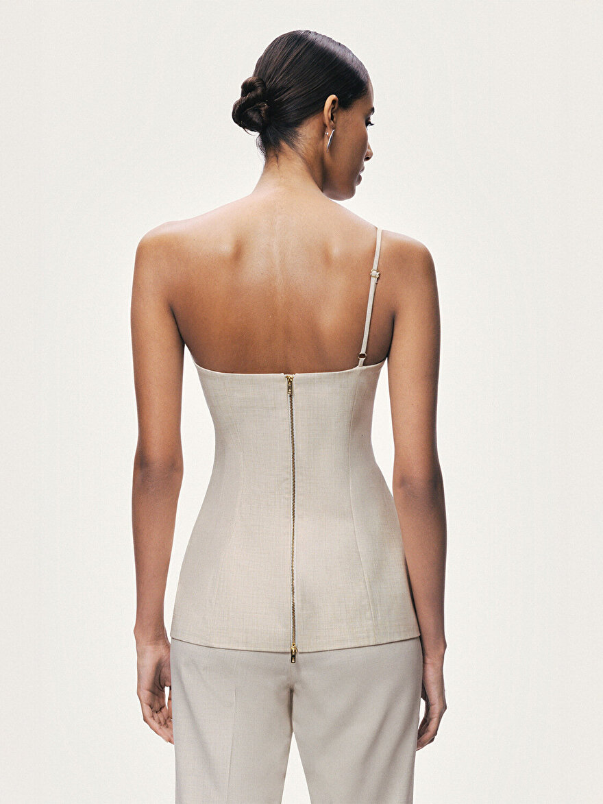 Nocturne Tek Omuz Asimetrik Yaka Bluz