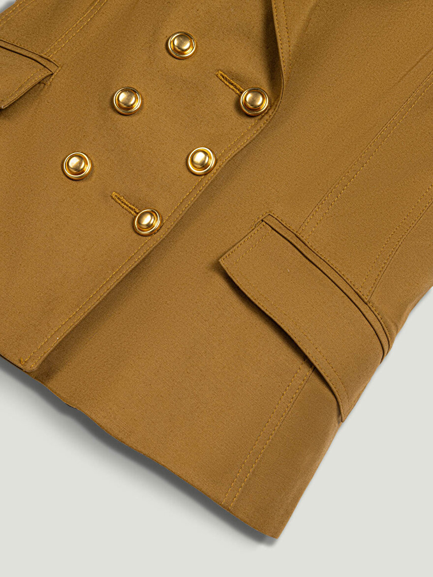 Nocturne Gold Detaylı Kruvaze Yelek