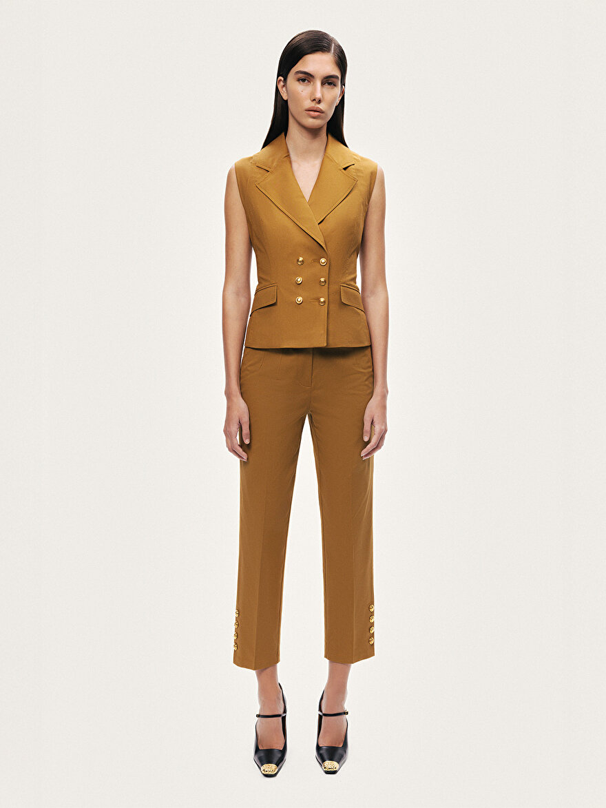 Nocturne Gold Detaylı Kruvaze Yelek