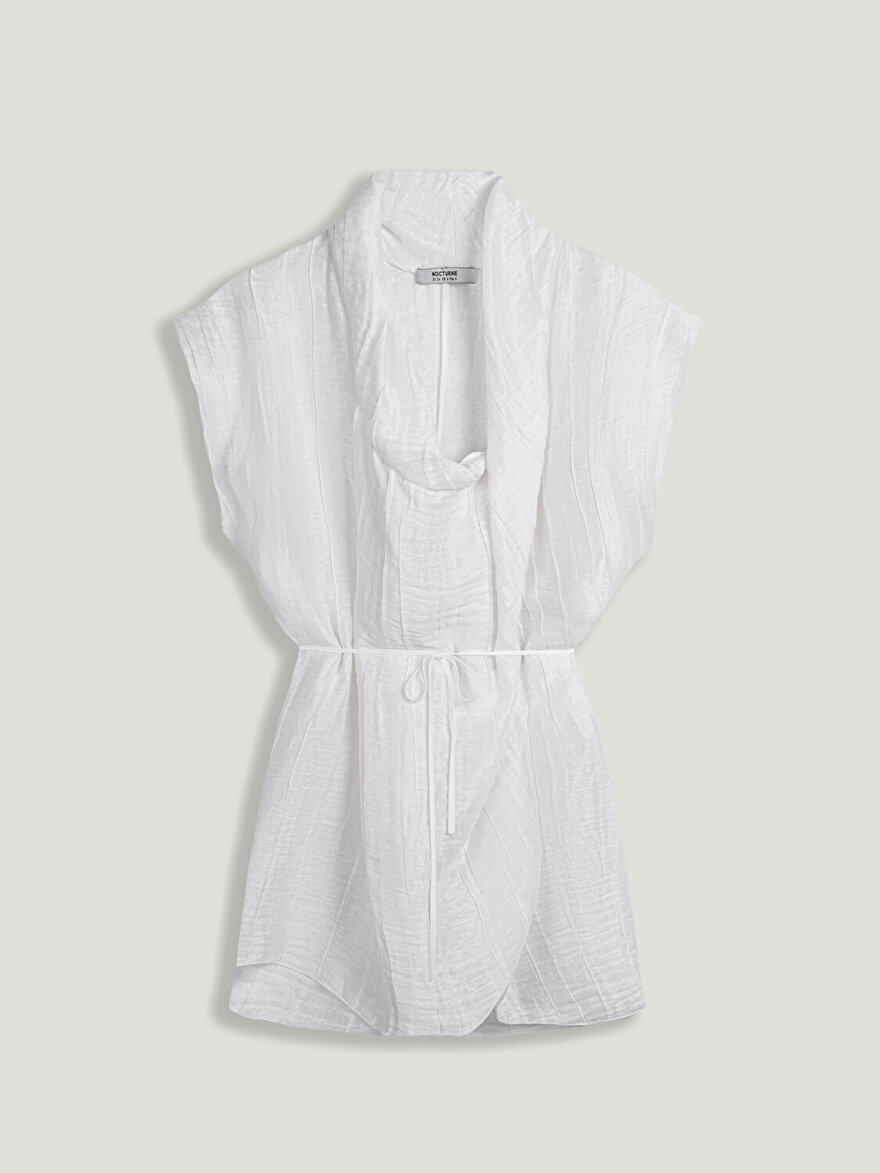 Nocturne Kırışık Detaylı Kruvaze Yelek