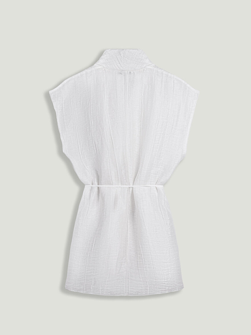 Nocturne Kırışık Detaylı Kruvaze Yelek