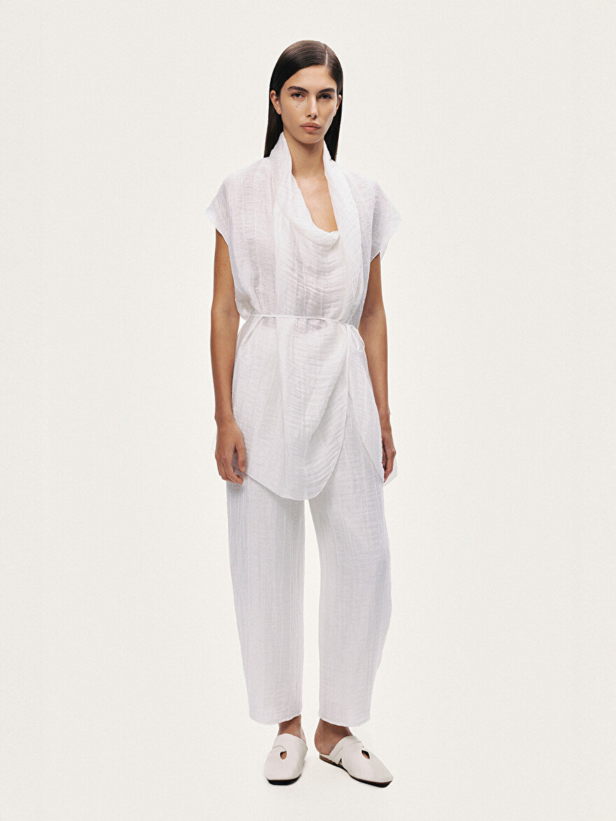 Nocturne Kırışık Detaylı Kruvaze Yelek