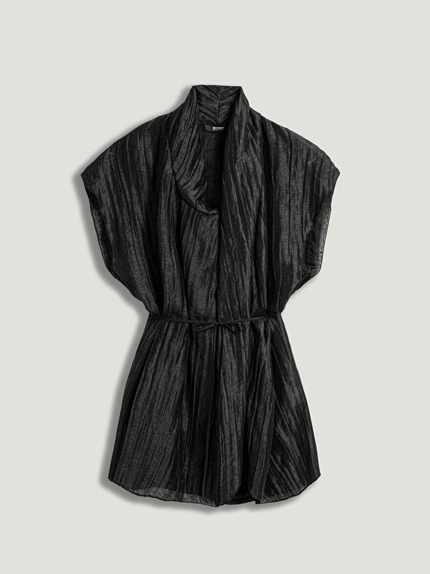 Nocturne Kırışık Detaylı Kruvaze Yelek