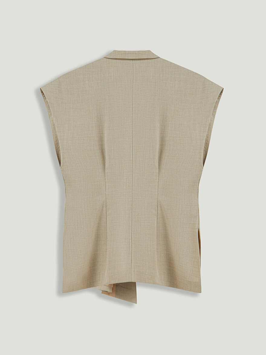 Nocturne Kemer Detaylı Kruvaze Yelek