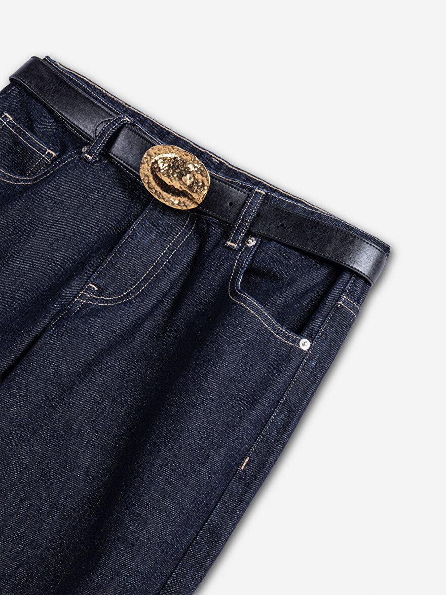 Nocturne Kemerli Jean Pantolon
