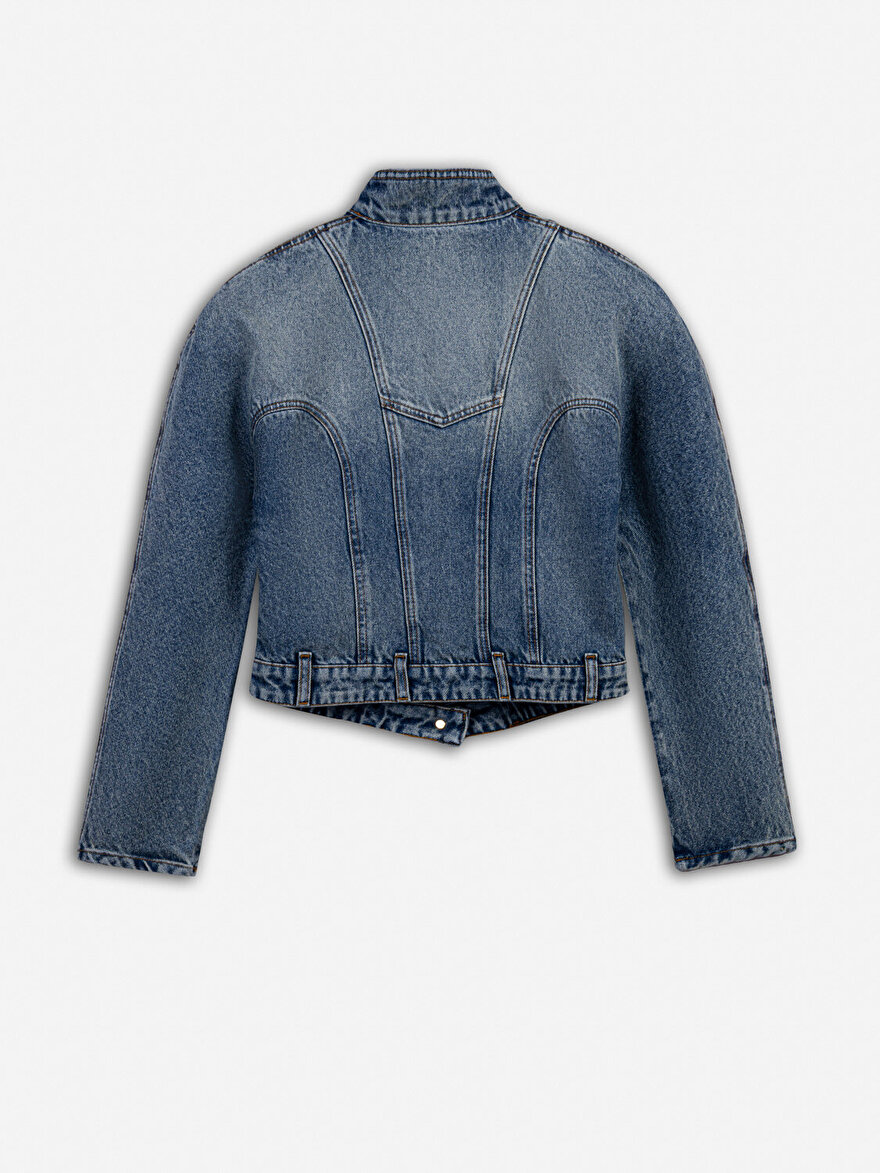 Nocturne Dik Yaka Denim Ceket
