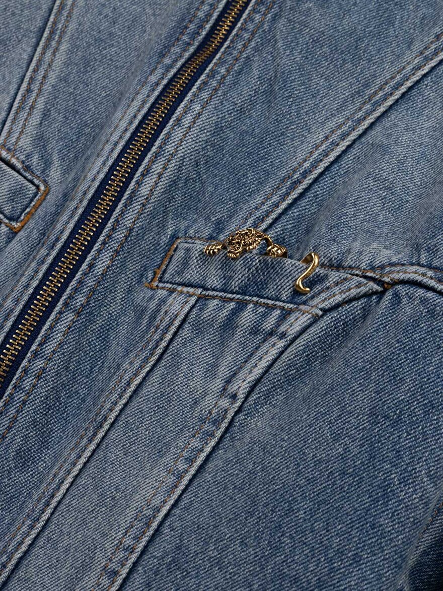 Nocturne Dik Yaka Denim Ceket